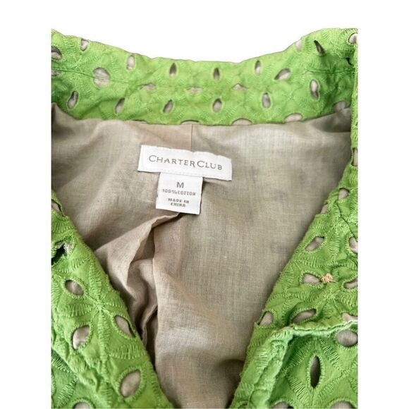 VINTAGE Charter Club GREEN CROPPED JACKET SIZE M - Picture 6 of 8